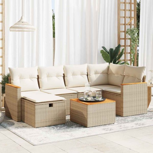 Loungeset Met Kussens Poly Rattan - Afbeelding 15