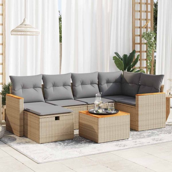 Loungeset Met Kussens Poly Rattan - Afbeelding 17