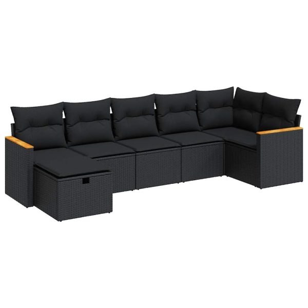 Loungeset Met Kussens Poly Rattan - Afbeelding 2