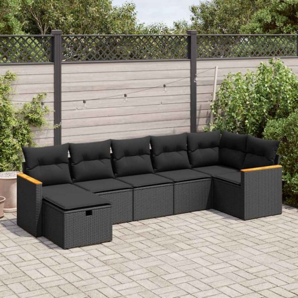 Loungeset Met Kussens Poly Rattan - Afbeelding 18