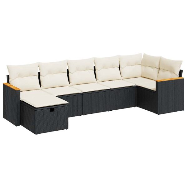 Loungeset Met Kussens Poly Rattan - Afbeelding 2