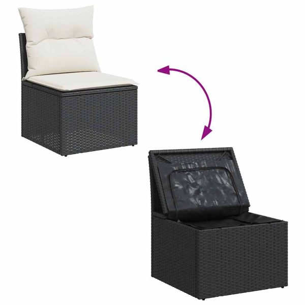 Loungeset Met Kussens Poly Rattan - Afbeelding 8