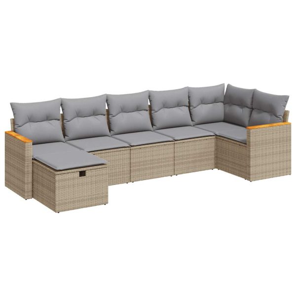 Loungeset Met Kussens Poly Rattan - Afbeelding 2