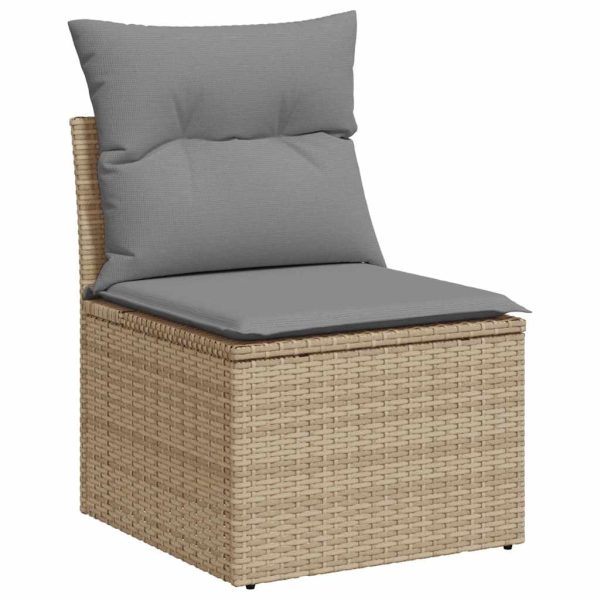 Loungeset Met Kussens Poly Rattan - Afbeelding 4