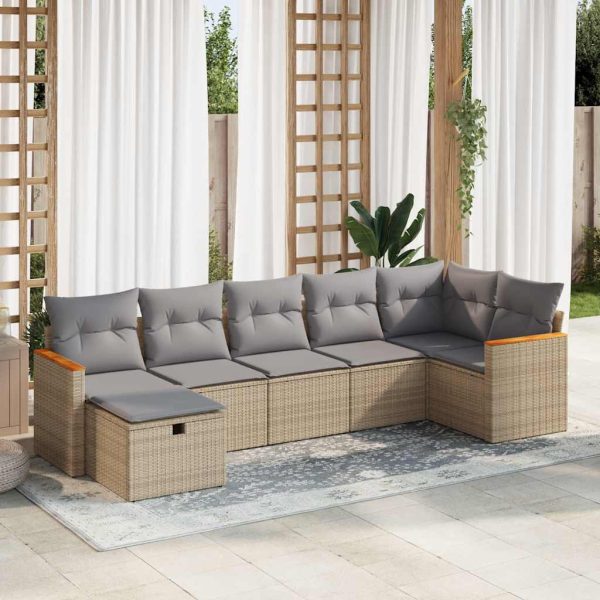 Loungeset Met Kussens Poly Rattan - Afbeelding 21