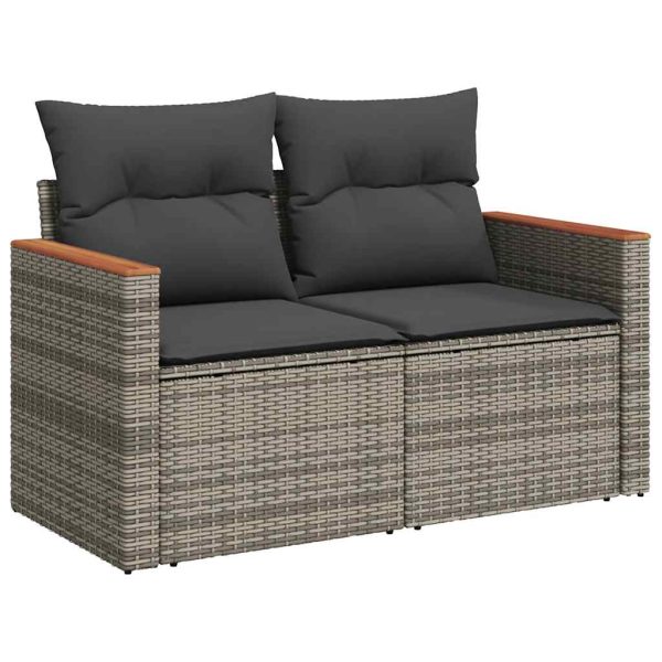 Loungeset Met Kussens Poly Rattan - Afbeelding 3