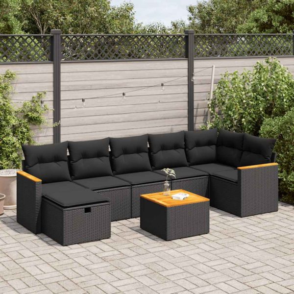 Loungeset Met Kussens Poly Rattan - Afbeelding 14