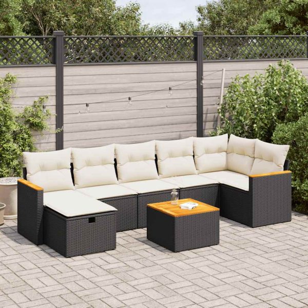 Loungeset Met Kussens Poly Rattan - Afbeelding 16