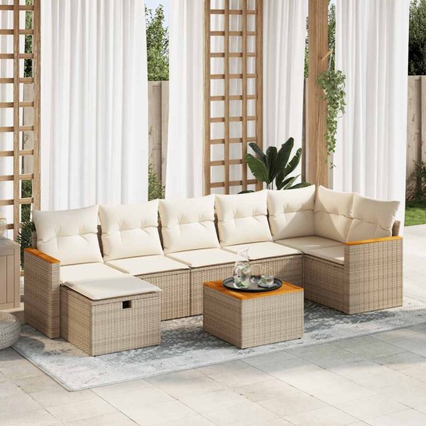 Loungeset Met Kussens Poly Rattan - Afbeelding 15