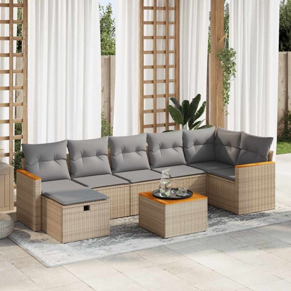 Loungeset Met Kussens Poly Rattan - Afbeelding 13