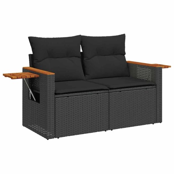 4-Delige Loungeset Met Kussens Poly Rattan - Afbeelding 3