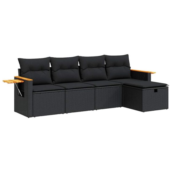 Loungeset Met Kussens Poly Rattan - Afbeelding 2