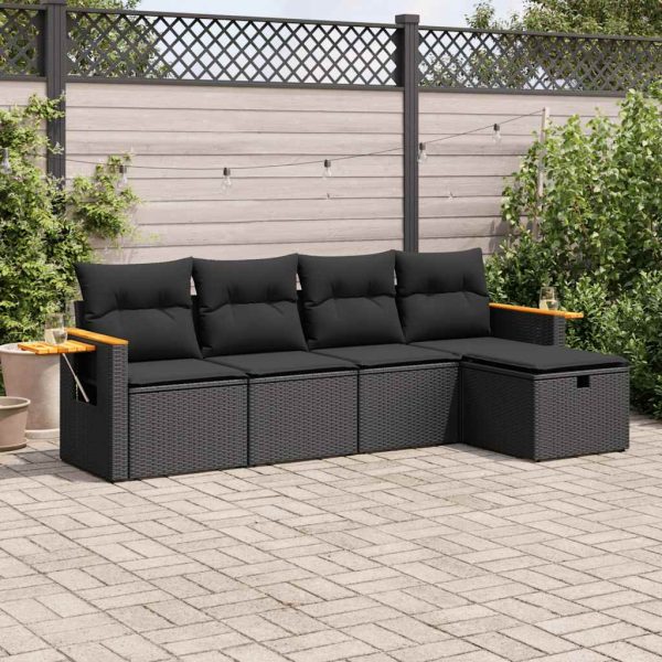 Loungeset Met Kussens Poly Rattan