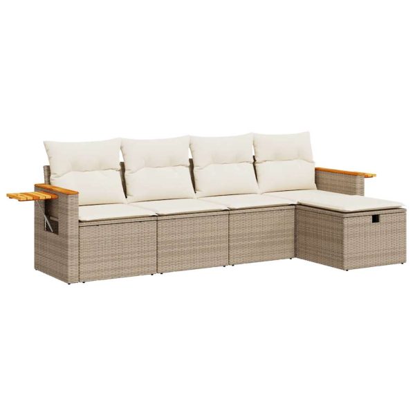 Loungeset Met Kussens Poly Rattan - Afbeelding 2