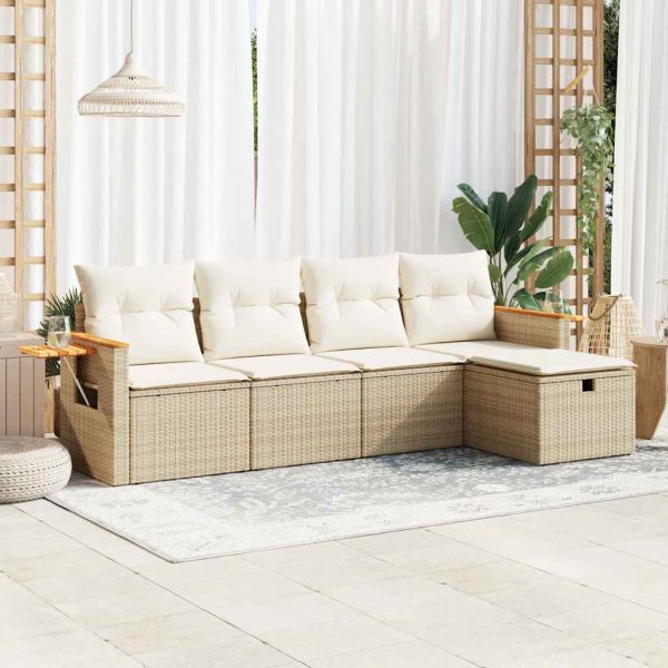 Loungeset Met Kussens Poly Rattan - Afbeelding 20