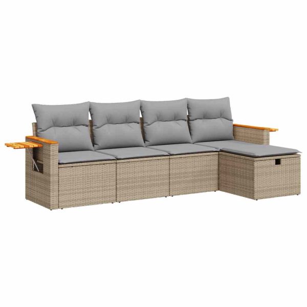 Loungeset Met Kussens Poly Rattan - Afbeelding 2