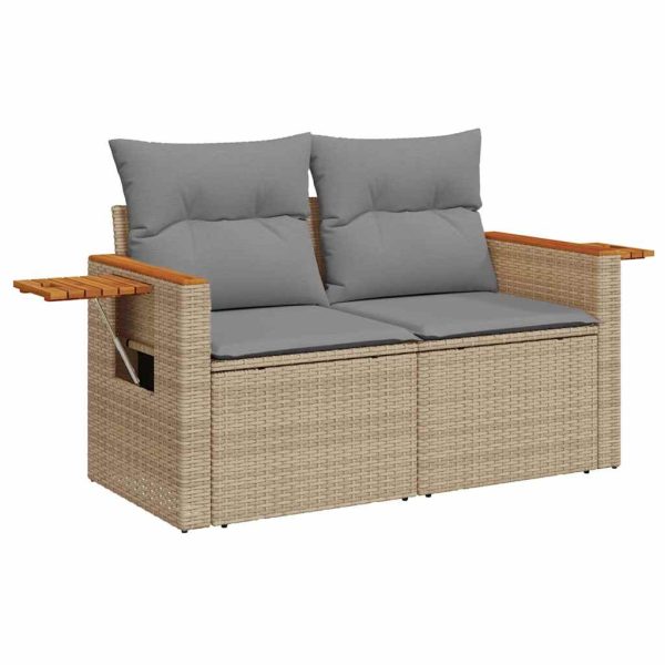 Loungeset Met Kussens Poly Rattan - Afbeelding 3