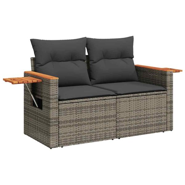 Loungeset Met Kussens Poly Rattan - Afbeelding 3