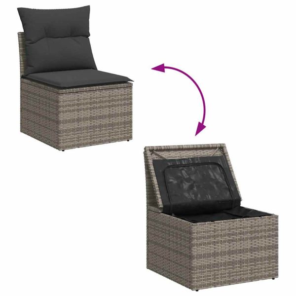 Loungeset Met Kussens Poly Rattan - Afbeelding 7