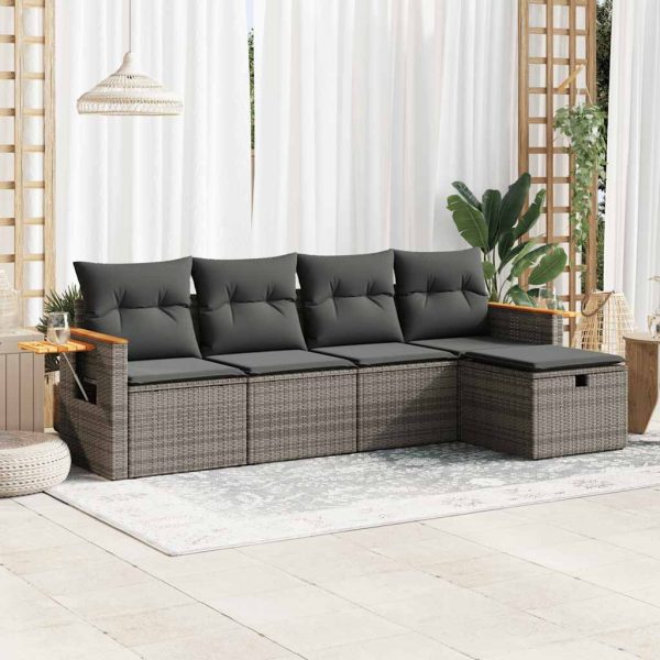 Loungeset Met Kussens Poly Rattan