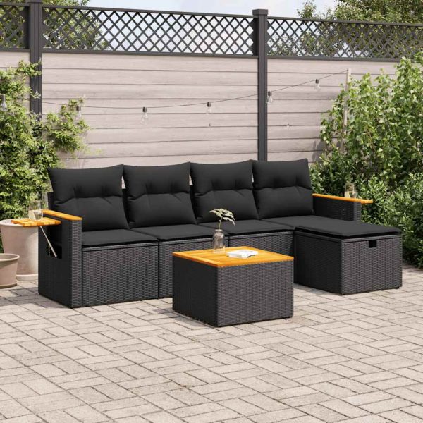 Loungeset Met Kussens Poly Rattan - Afbeelding 17