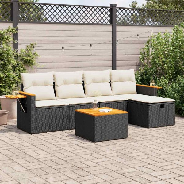 Loungeset Met Kussens Poly Rattan - Afbeelding 14