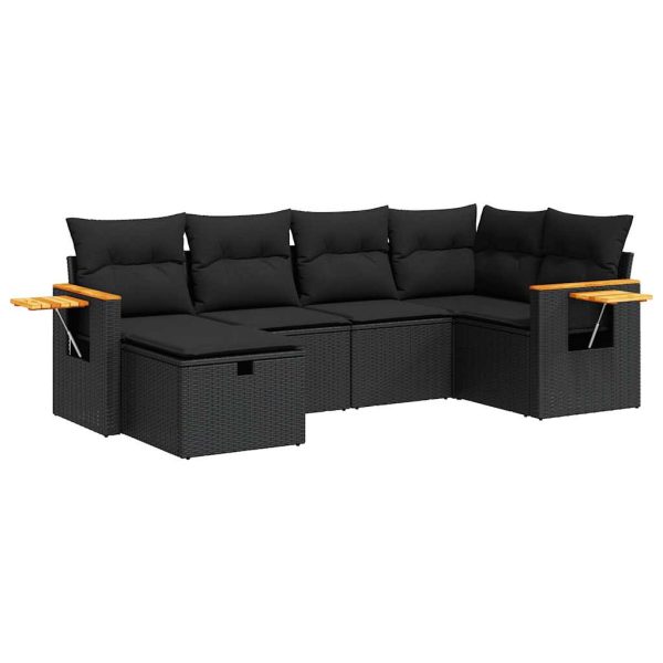 Loungeset Met Kussens Poly Rattan - Afbeelding 2