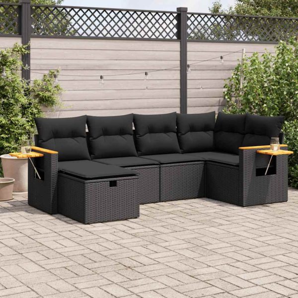 Loungeset Met Kussens Poly Rattan - Afbeelding 19