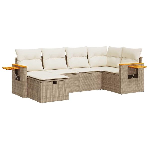 Loungeset Met Kussens Poly Rattan - Afbeelding 2