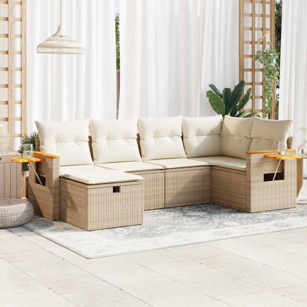 Loungeset Met Kussens Poly Rattan - Afbeelding 21