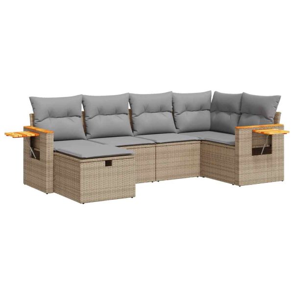 Loungeset Met Kussens Poly Rattan - Afbeelding 2