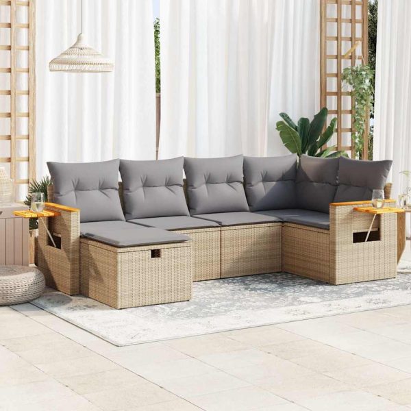 Loungeset Met Kussens Poly Rattan - Afbeelding 18