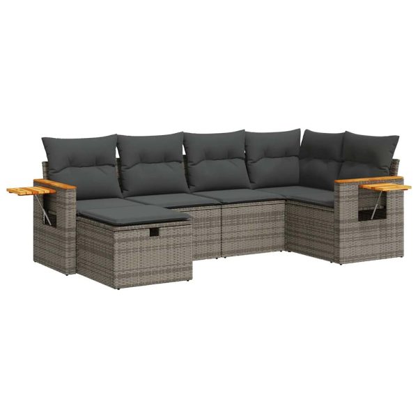 Loungeset Met Kussens Poly Rattan - Afbeelding 2