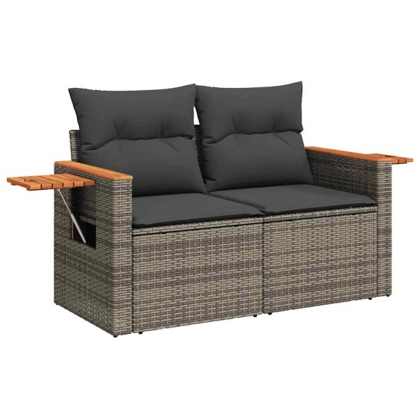 Loungeset Met Kussens Poly Rattan - Afbeelding 5