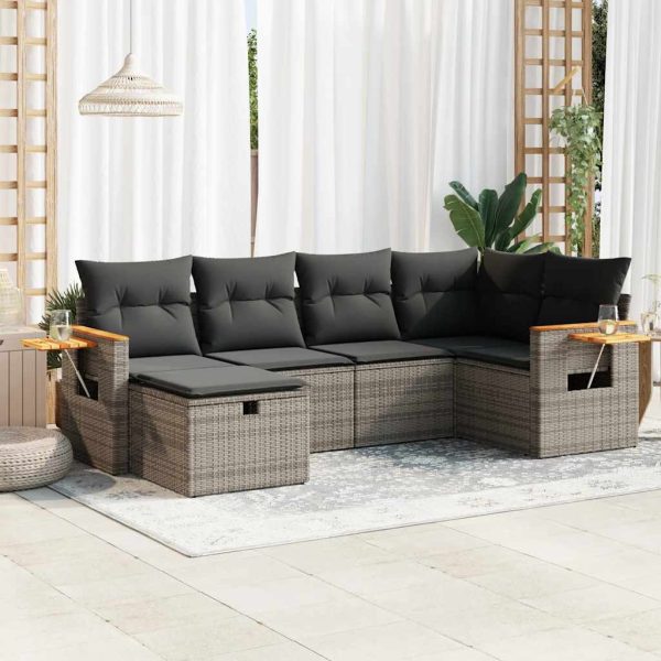 Loungeset Met Kussens Poly Rattan - Afbeelding 21