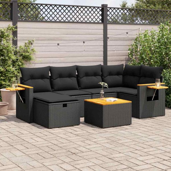 Loungeset Met Kussens Poly Rattan - Afbeelding 15