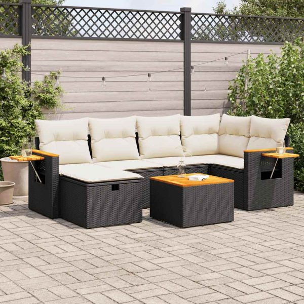 Loungeset Met Kussens Poly Rattan - Afbeelding 17