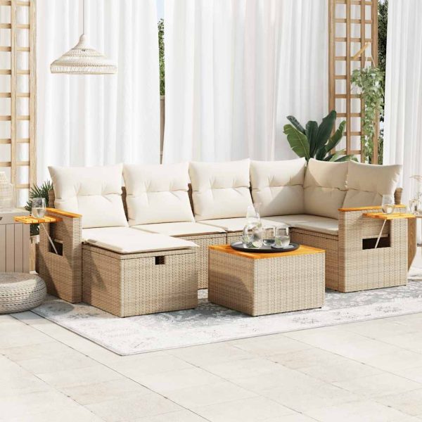 Loungeset Met Kussens Poly Rattan - Afbeelding 13