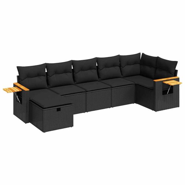 Loungeset Met Kussens Poly Rattan - Afbeelding 2