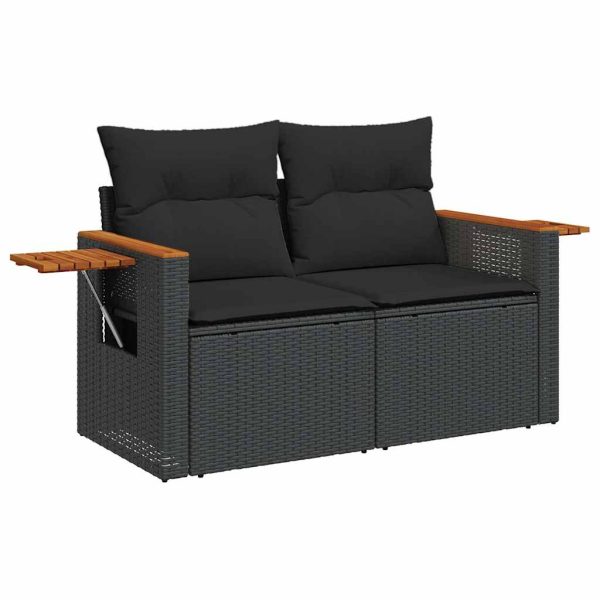 Loungeset Met Kussens Poly Rattan - Afbeelding 5