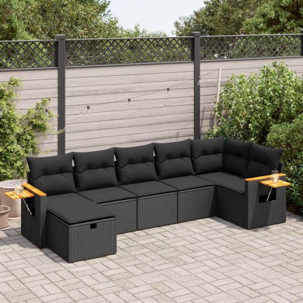 Loungeset Met Kussens Poly Rattan - Afbeelding 19