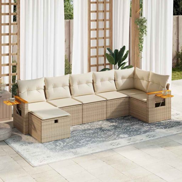 Loungeset Met Kussens Poly Rattan - Afbeelding 21