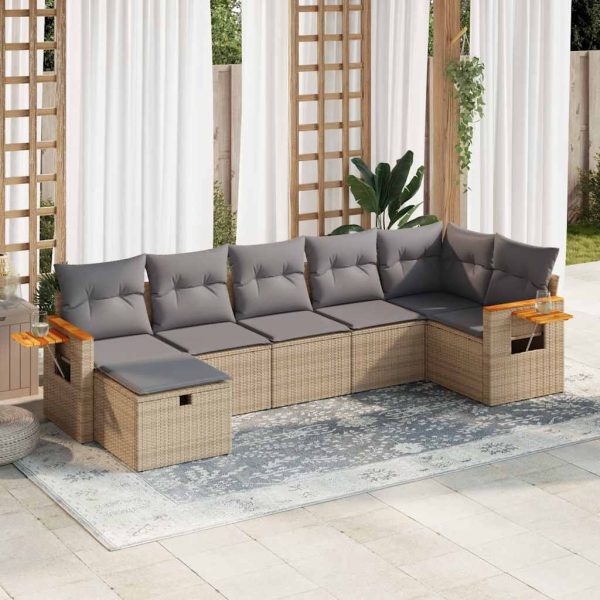 Loungeset Met Kussens Poly Rattan