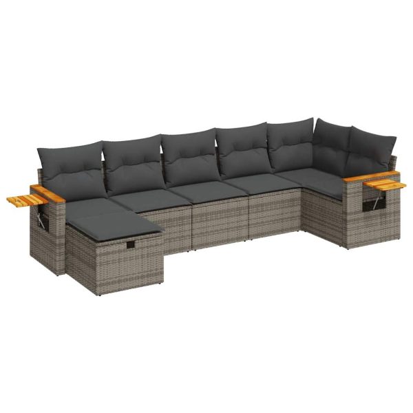 Loungeset Met Kussens Poly Rattan - Afbeelding 2