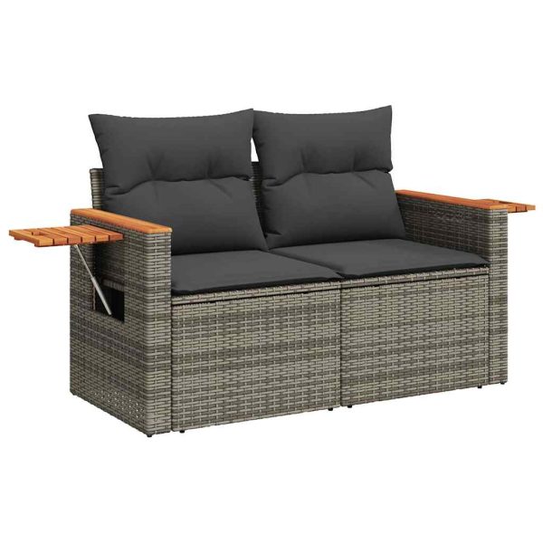 Loungeset Met Kussens Poly Rattan - Afbeelding 5