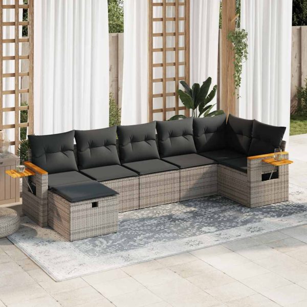 Loungeset Met Kussens Poly Rattan - Afbeelding 18