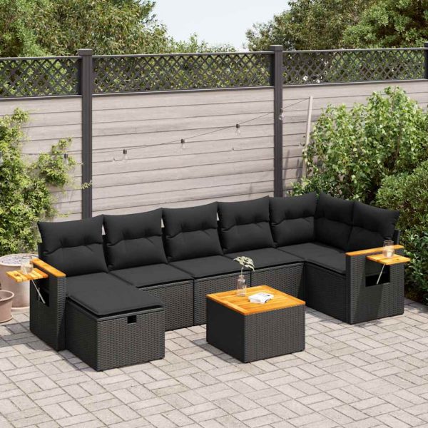 Loungeset Met Kussens Poly Rattan - Afbeelding 15