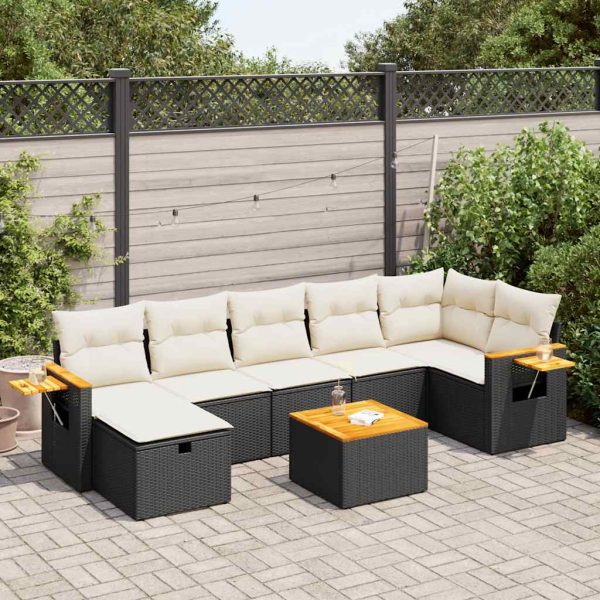 Loungeset Met Kussens Poly Rattan - Afbeelding 16