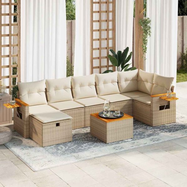 Loungeset Met Kussens Poly Rattan - Afbeelding 13