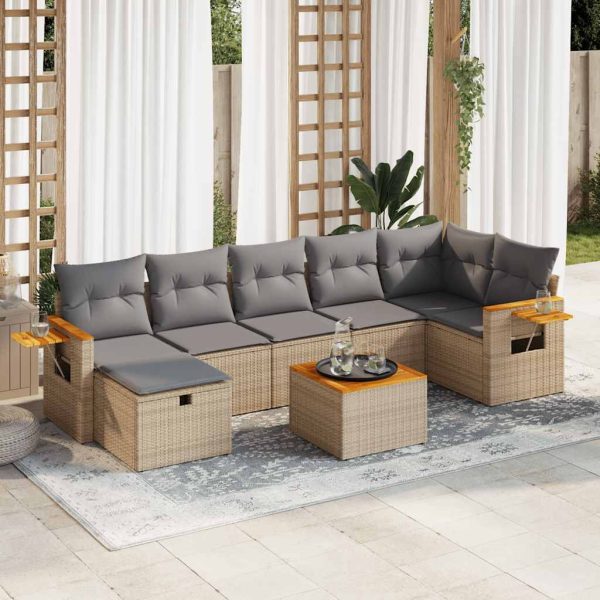 Loungeset Met Kussens Poly Rattan - Afbeelding 14